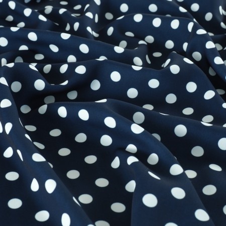 Navy crêpe 177 printed polka dot dis.d0253